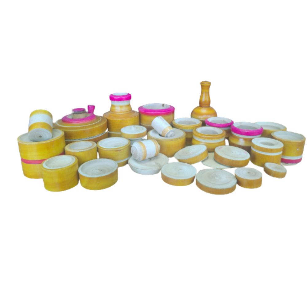 Eco-Friendly Choppu Saman Made of Wood for Kids/ Wooden Miniature Kitchen Set (32 Items)