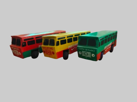 Handcrafted Wooden Bus Toy | Traditional Wooden Miniature Bus Model | Decorative Showpiece