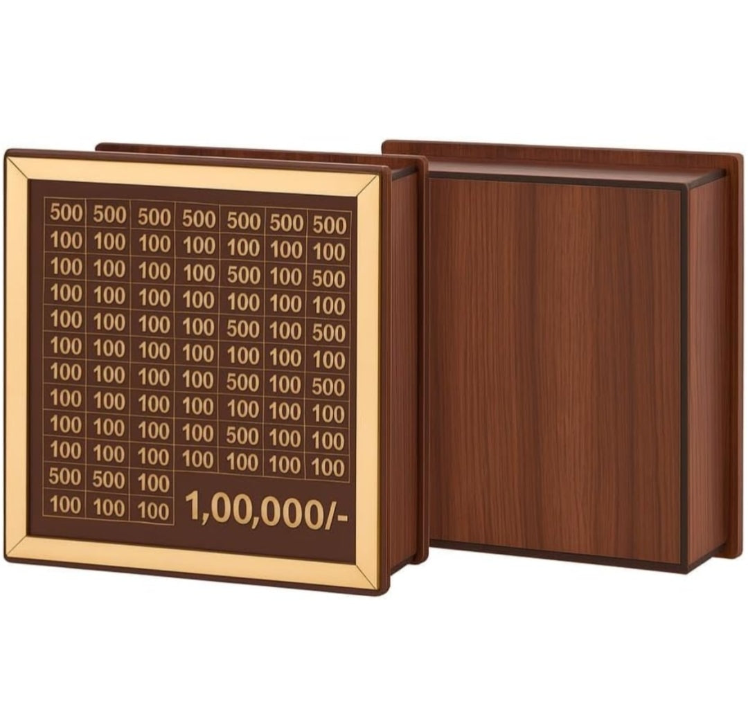 Wooden Money Saving Box 1,00,000 Savings Challenge