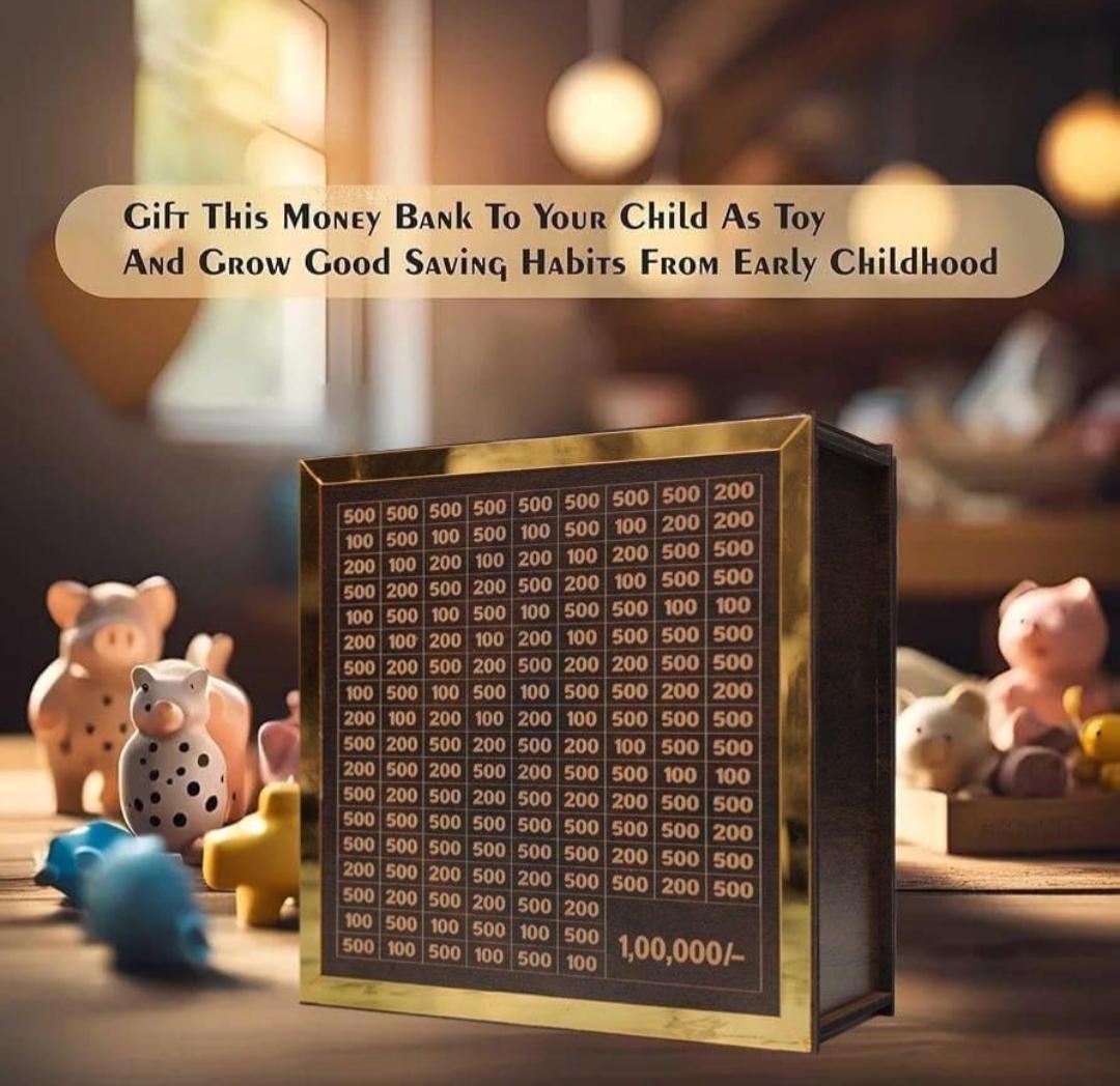 Wooden Money Saving Box 1,00,000 Savings Challenge